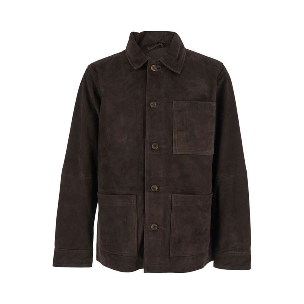 Sebago Men Jacket 'Camoscio' Brown With Leather Front Closure Men
